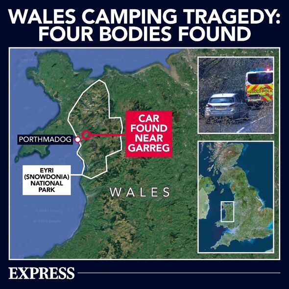A map showing where the car was found